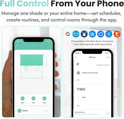 Aura Roller Smart Shade Driver, Remote Control & WiFi Dongle | Automate Existing Blinds | Beaded Window Shade Compatible | Rechargeable Long-Life Battery | Set Up Schedules | Hands Free Voice Control