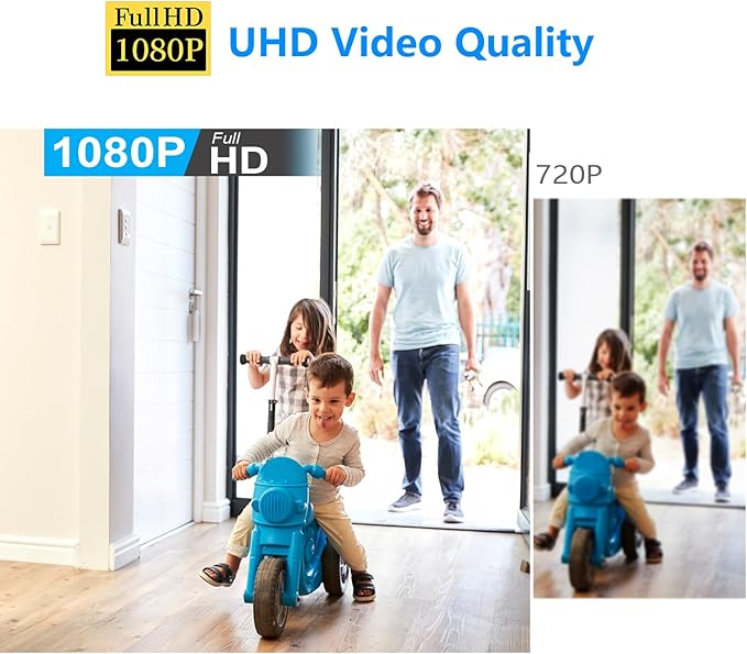 Smallest Wireless WiFi Camera,HD1080P Concealed Security Camera,Portable Video Recording Live Feed,Smart Baby Monitor with Night Vision,Motion Detection,Cloud Storage for Security with iOS AndroidAPP