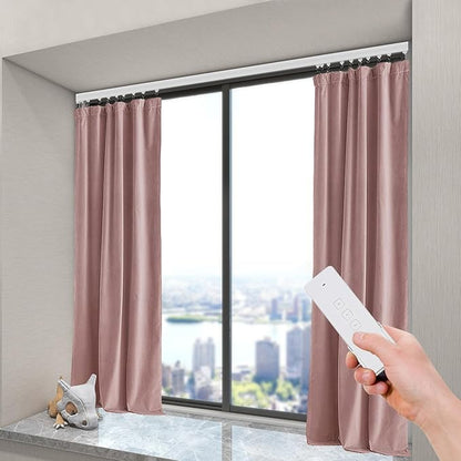 Xuthusman Smart Electric Curtains Track，Automatic Curtain Opener, Motorized Curtains Rod With Remote，Electric Curtain Rail for Home Automation Compatible