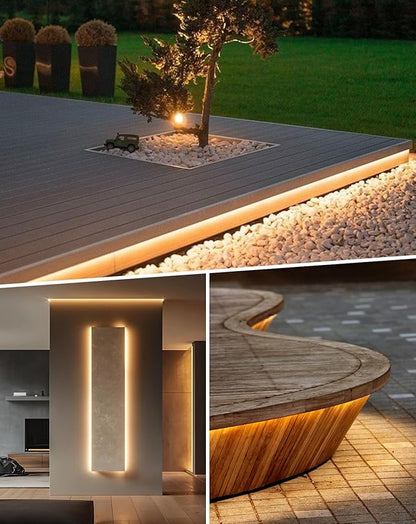 Shine Decor LED Neon Rope Lights AC 120V, Expandable & Cuttable 120LEDs/M Bright Strip Lighting, ETL Cold-Resistant & IP65 Waterproof for Indoor Outdoor, 8x16mm, 2500K Warm White, 131.2ft