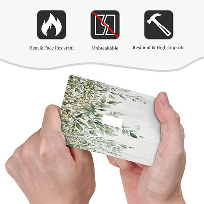 Decorative Light Switch Cover Sage Green Eucalyptus Watercolor Plant Leaves 1 Gang Single Toggle Device Electrical Faceplate Switchplates Decorator Outlet Wall Plate for Bedroom Bathroom