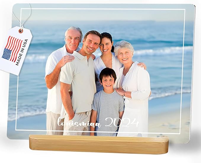 LOUISMIAA Custom Metal Picture Frame Prints,Personalized Photo Frames with Easel,Customized Metal Collage Picture Frame Gift for Family, Lover and Friend,Couple