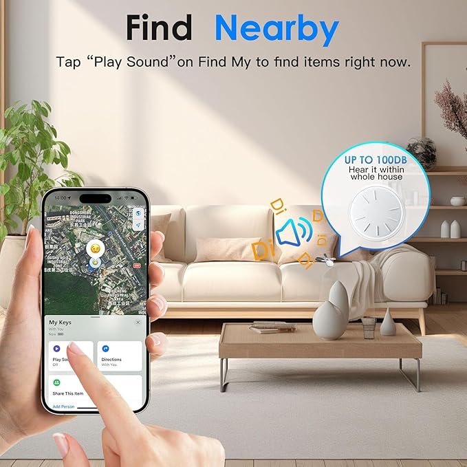 Air Tracker Tags-2 Pack, Item Tracker with Waterproof Case for Your Keys, Wallet etc, Luggage Tracker Works with Find My APP (iOS Only)