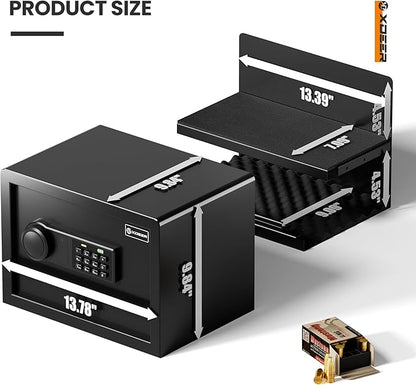 XDeer Biometric Safe Box, Quick-Access Security Safe Box with Upgraded Fingerprint, Steel Handgun Safe Lock Box for Kid/Home/Office (0.78 Cu.Ft【NO FPR】)