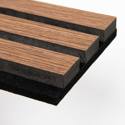 Sample Wood Salt Acoustic Wall Panels, Soundproof Wooden Wall Panels, 3D Fluted Sound Absorbing Panel, Red Oak, Sample Pack