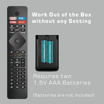 Universal TV Remote Replacement for Philips SmartTV Remote Replacement for Phillips TV Remote Control Replacement for Phillips 4K UHD Android Smart TVs Remote (NH800UP)