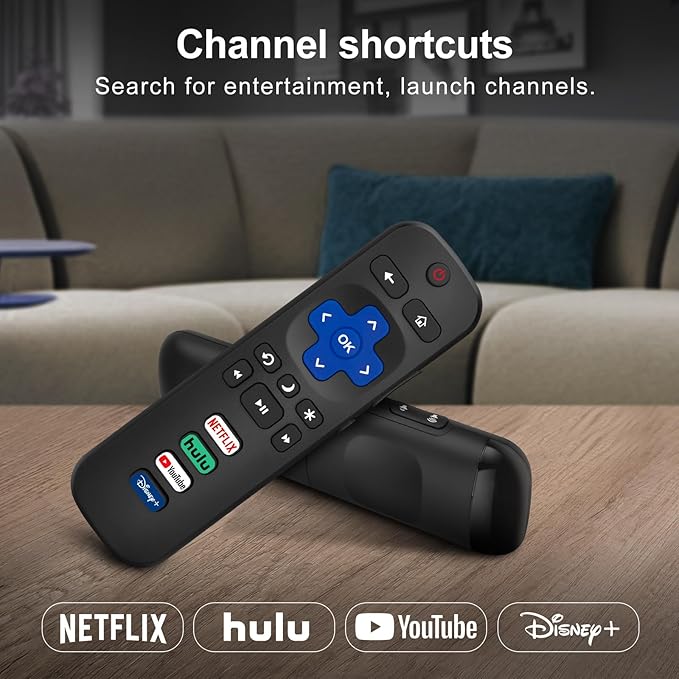 (Pack of 2) Replacement Remote Control Only for Roku TV, Compatible for TCL Roku/Hisense Roku/Onn Roku/Sharp Roku/Element Roku/Westinghouse Roku/Philips Roku Smart TVs (Not for Roku Stick and Box)