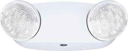 GRUENLICH LED Emergency Light, Exit Lighting Fixtures with 2 LED Bug Eye Heads and Back Up Batteries, UL 924 Qualified, 120/277 Voltage, 1-Pack