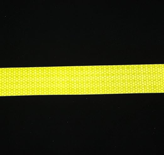 Fluorescent Yellow Reflective Tape Outdoor Waterproof 1 inch Wide, High Visibility Warning Safety Industrial Marking Tape (68 feet,5 Rolls)