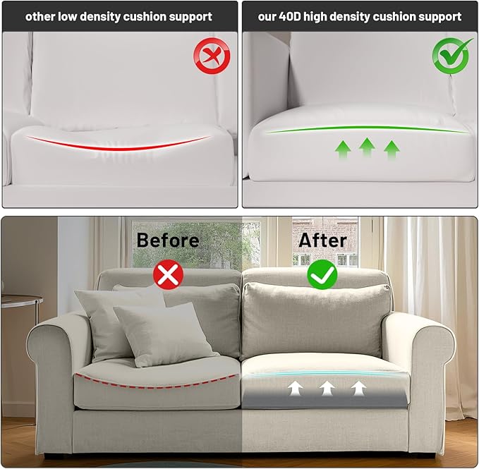 Couch Cushion Support for Sagging Seat – 3 Pack 20x20x3.15 Inch Sofa Cushion Board Saver & Replacement Insert for Saggy Couch or Chair, Quick No-Tool Install with 40D High Density Foam