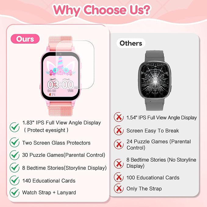 cjc Smart Watch for Girls Ages 4-8