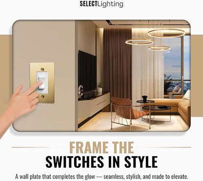 1-Gang Satin Brass Wall Plate, Electrical Receptacle Wall Outlet Faceplate, GFI/Rocker Decorator Light Switch Cover