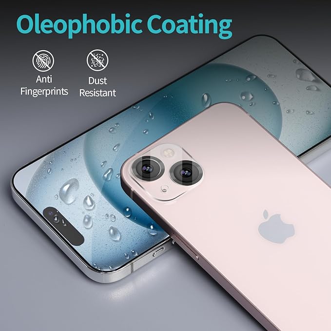 PEHAEL 2+2Pack for iPhone 15 Privacy Screen Protector with Camera Lens Protector Full Coverage Anti-Spy Tempered Glass Film 9H Hardness Easy Installation Bubble Free [6.1 inch]