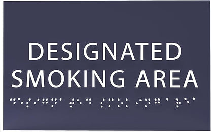 6" X4" Designated Smoking Area Sign - ADA Compliant Tactile Graphics Grade 2 Braille Text | Smoking Permitted Wall Signs for Offices, Private Businesses, Schools, and Restaurants