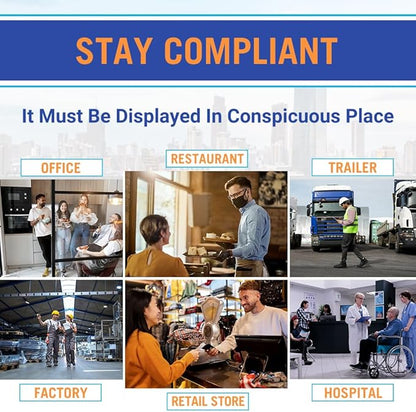 2025 New Mexico Labor Law Poster - State, Federal, OSHA Compliant - Workplace Required Posting for Employees - English Employment Poster- UV Laminated Waterproof - 26" x 39.5”- English