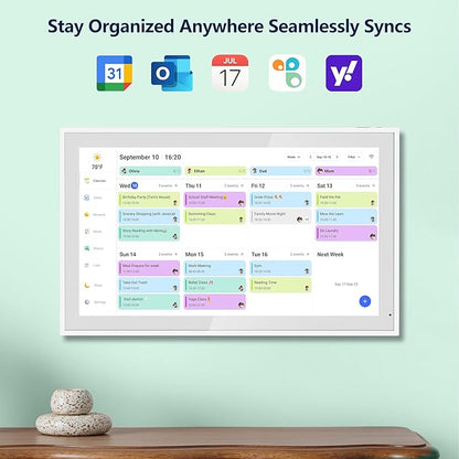 Digital Calendar, 21.5 Inch Electronic Calendar & Chore Chart, Smart Family Organizer with Interactive Touchscreen Display, Wall Mount or Desk Mount in Portrait or Landscape