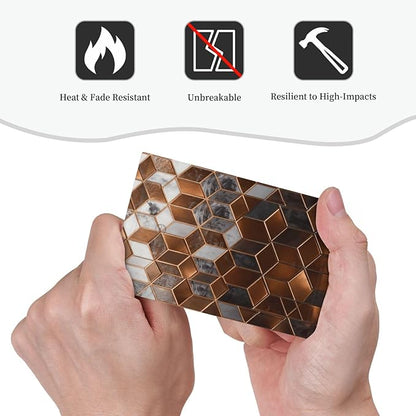 Brown Abstract Luxury Modern Geometric Cubic Marble No Device Single Blank Decorative Light Switch Covers Electrical Faceplate Switch Plates for Bathroom Kitchen Home