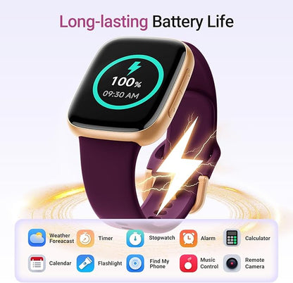 Fitpolo Smart Watch for Women, 1.85" AMOLED Fitness Tracker with Bluetooth Call, Heart Rate/Sleep/SPO₂ Monitor, 100+ Sports Modes, 3ATM Waterproof Smartwatch for Android/iPhone, Includes 2 Bands