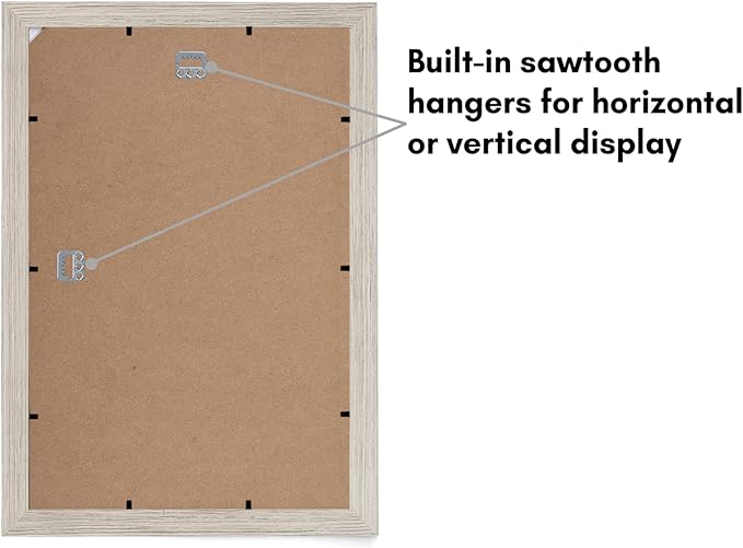 Americanflat 11x17 Picture Frame with Shatter-Resistant Glass - Signature Collection - Gallery-Style Frames Made of Engineered Wood - Photo Frame for Wall Display - Driftwood