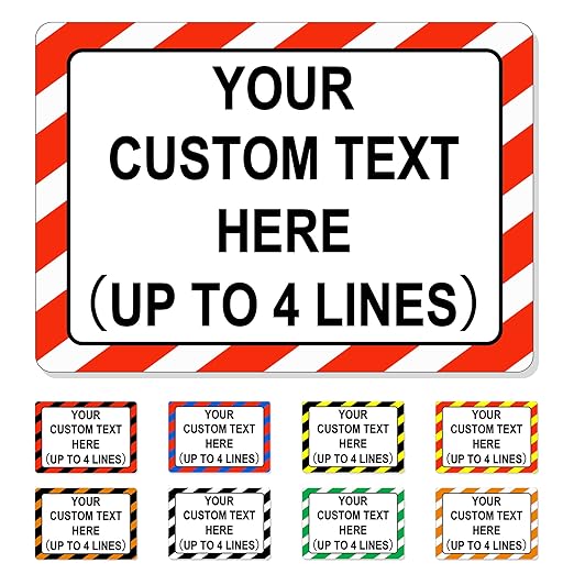 Custom Sign Outdoor Metal, Personalized Metal Sign for Parking, Gate, Delivery, Garage, Weatherproof Customized Signs for Outside, Make Your Own Signs Custom(12x8 Inches, Border)