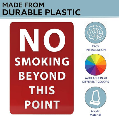 No Smoking Beyond This Point Sign - ADA Compliant Digitally Printed Text Wall Sign - Smoke-Free Area Signs for Offices, Businesses, Hotels & Restaurants - Aluminum 7” x 5”
