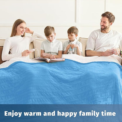 Heated Electric Blanket Queen Size - 84" x 90" Heating Blanket with Dual Control, 10 Heating Levels & 8 Hours Auto Off, Soft Warm Flannel Blanket, Christmas Birthday Gifts for Senior Grandma