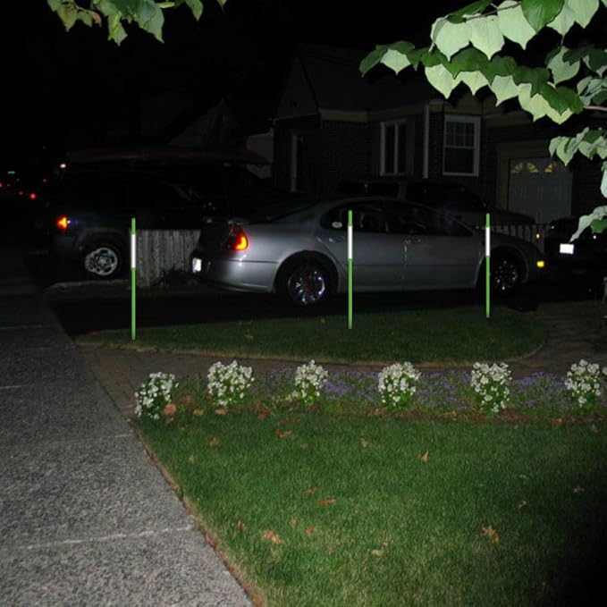 FiberMarker 48inch Reflective Driveway Markers 20-Pack, 1/4-Inch Dia Driveway Poles for Easy Visibility at Night, Green Hollow Tubes