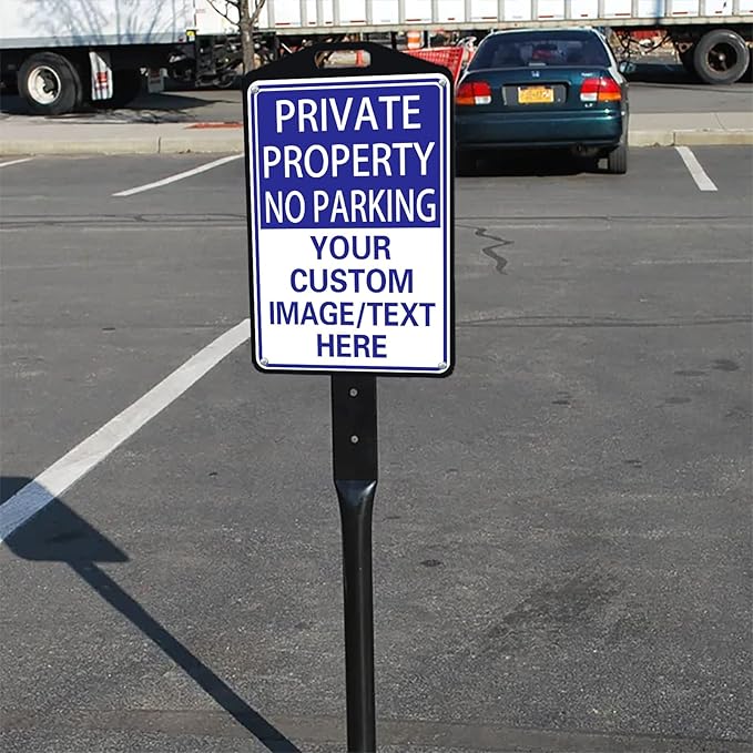 Private Property Sign No Parking Signs Custom Signs for Parking Lots Business and Schools Outdoor Use Aluminum Metal Decor 12x8 Inches