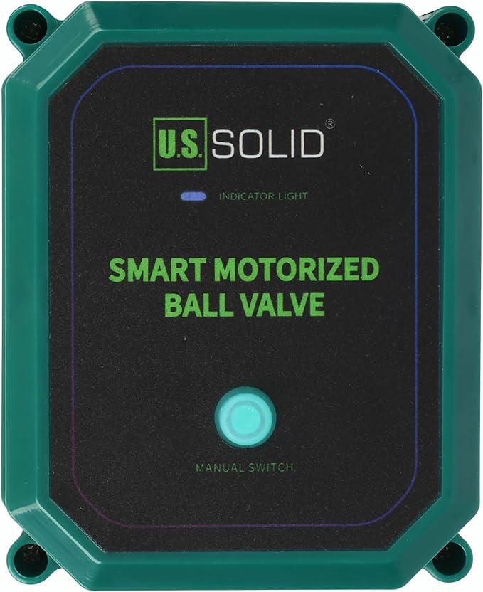 U.S. Solid 1" Smart Motorized Ball Valve - Stainless Steel Remote App Mobile-control Electrical Ball Valve with Manual Switch, Plug Connection
