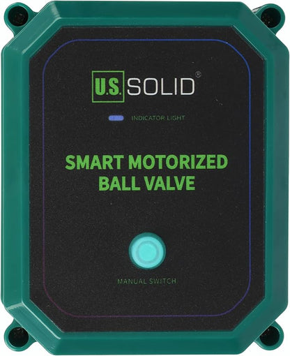 U.S. Solid 1" Smart Motorized Ball Valve - Brass Remote App Mobile-control Electrical Ball Valve with Manual Switch, Plug Connection