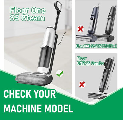 Only Floor ONE S5 Steam Roller Brush Replacement and Vacuum Filter Kit Compatible with Tineco Floor ONE S5 Steam Corded Wet Dry Vacuum Replacement Parts,3 Roller Brushes,3 Filters,1 Cleaner Brush
