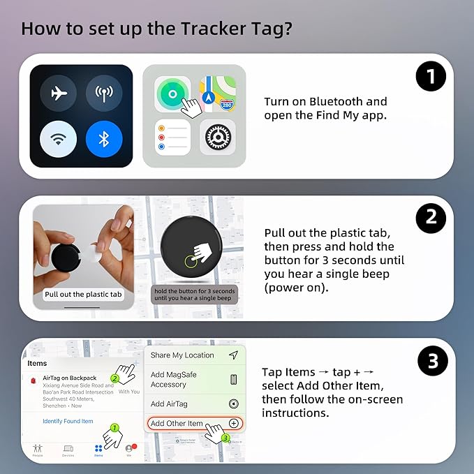 [Apple MFi Certified] iOS Tracker Tag & Holder with Combination Lock, Compatible with Apple Find My, AirTag Holder Case, GPS Tracker Luggage Lock for Travel Essentials, Suitcase, Backpack, Kids, Bag