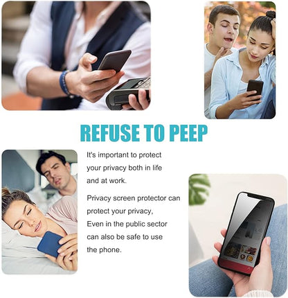 PEHAEL 3+3Pack for iPhone 13 Privacy Screen Protector with Camera Lens Protector Full Coverage Anti-Spy Tempered Glass Film 9H Hardness Easy Installation Bubble Free [6.1 inch]