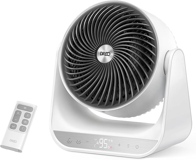Dreo Whole Room Heater 714, 60° Vertical & 90° Horizontal 3D Oscillating Heating, 12 ft/s Long-Range Circulator, 3 Heat & 3 Fan Settings, Space Heaters for Indoor Use, Bedroom, Office, White