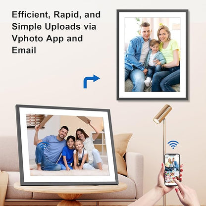 17-Inch Digital Picture Frame 32GB, Dual WiFi Full Function Digital Photo Frame, Auto Rotate, Wall Mounted Digital Frame, Unlimited Cloud Storage, Sharing Photos and Videos via App or Email Instantly