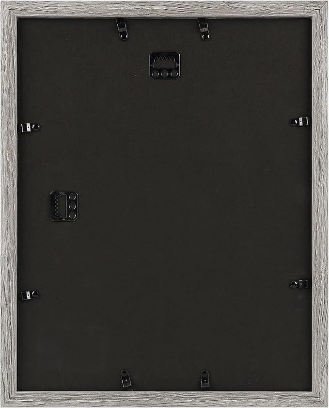 Golden State Art, 11x14 Picture Frame with Mat for 8x10 - High Definition Glass Wall Mounting Horizontal Vertical Display (Gray, 1 Pack)