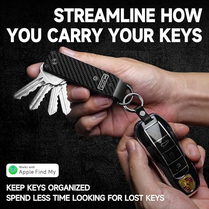 Key Organizer Men's Keychains with Smart Tracker, Key Finder, Compact Key Holder -Minimalist Key Case Metal Car Key Chain