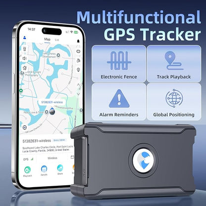 GPS Tracker for Vehicles, Long Battery Life Tracking Devices for Cars Hidden, Real-Time, Unlimited Updates,10S Update, 180-day Track Playback，Strong Magnetic 4G LTE Car Tracker, Subscription Needed