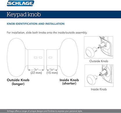 SCHLAGE Brushed Chrome FE595CS V PLY 626 ELA Plymouth Light Commercial Electronic Keypad Lock with Elan Lever(Satin Chrome) (Pack of 2)