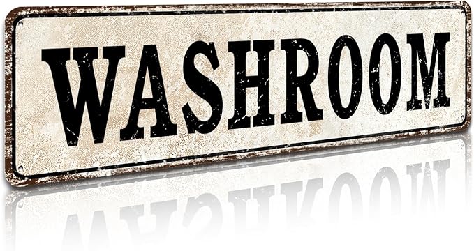 Houseuse Washroom Metal Signs Wall Home Pub Decor 4" by 16"