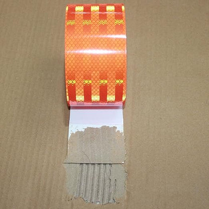 Non Fading Reflective Tape Orange 3 inch, Outdoor Waterproof High Visibility Warning Industrial Marking Tape, Safety Stickers (68 feet)