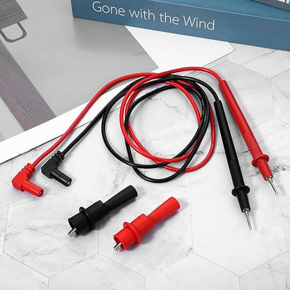 2 Pcs Multimeter Leads Digital Multimeter Test Leads 1000V 10A Alligator Clips Long Banana Plug Multimeters Probe Test Lead Cable Professional Probe Kit Multi Meter Clamp Tester Probes