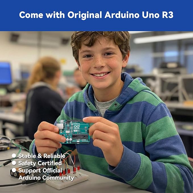 SunFounder Inventor Lab Starter Kit with Original Arduino Uno R3 REV3 Board Multimeter 34 Projects RAB Breadboard Holder Battery HCSR-04, RoHS Compliant, for Beginners & Engineers