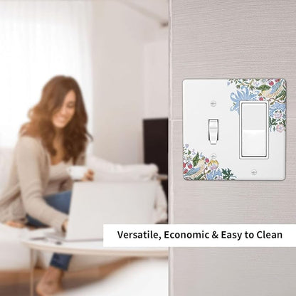Decorative Outlet Covers Retro Morris Strawberry Rustic Plant Bird 2 Gang 1 Gang Wall Plate Cover Single Toggle Rocker Combo Light Switch Cover Plate Face Plate