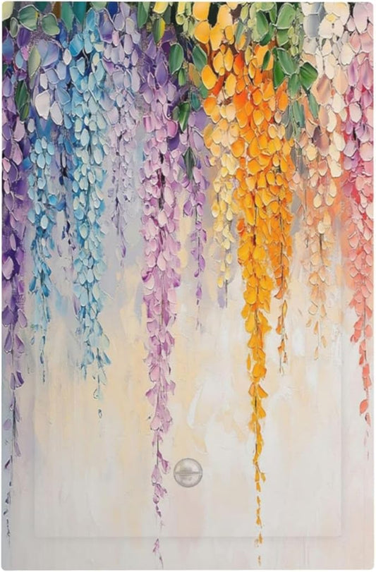 Colorful Wildflower Wisteria Cascade Floral Flower Light Switch Cover Plate 1 Gang No Device Blank Electrical Wall Plates Faceplate Decorative Switch Plate Covers for Bedroom Living Room Decor