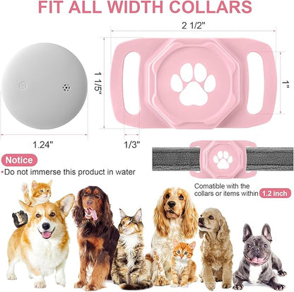 Smart Pet Tracker for Collar - Dog Trackers Pet Location Tracker with Holder, No Monthly Fee, Compatible with Apple Airtag Find My (iOS Only, Not for Android), Anti-Lost Device for Pets, Bag Straps