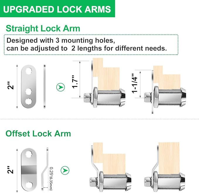 5 Pack Cabinet Lock with Keys, 1" RV Storage Locks Keyed Alike, RV Locks for Storage Door, Camper Toolbox RV Cam Locks with Manual(5Pack, 1 Inch)