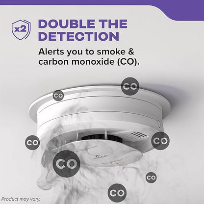 Kidde Hardwired Smoke & Carbon Monoxide Detector, AA Battery Backup, Voice Alerts, Interconnectable, LED Warning Light Indicators, White