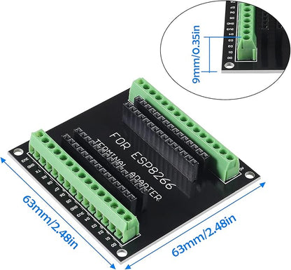 3 Set ESP32 Development Board 38Pin Narrow Version WiFi + Bluetooth Microcontroller ESP-32 ESP-32S Board ESP-WROOM-32 with ESP32 Breakout Board GPIO 1 into 2 Terminal Screw Board