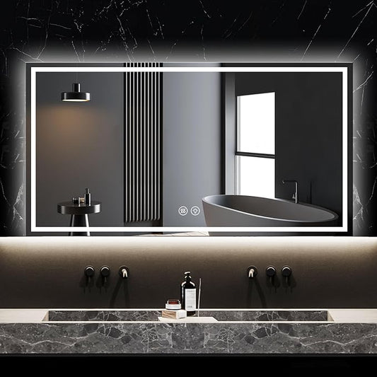 24"x32" LED Bathroom Mirror with Lights, Smart Lighted Bathroom Mirror for Wall, Anti-Fog Lighted Vanity Mirror with Memory, Shatterproof